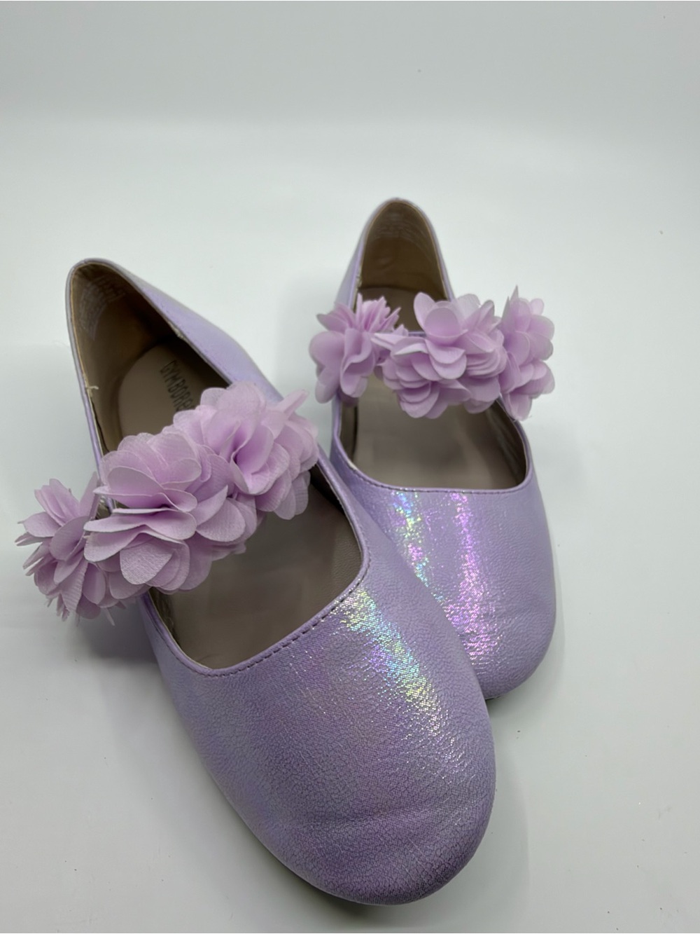 Gymboree Lavender Floral Mary Jane Ballet Flats Girls Youth Size 3